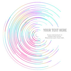 Color design elements. Curved many streak. Abstract Circular logo element on white background isolated. Creative band art. Vector illustration EPS 10. digital for promotion new product