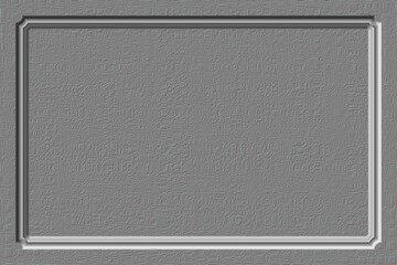 Relief frame on a gray homogeneous background.