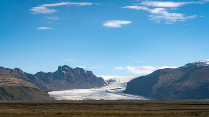 Glacier of Hvannadalshnukur mountain, the highest mountain in Iceland
