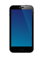 Smartphone in schwarz, Handy, 
Vektor Illustration isoliert auf weißem Hintergrund
