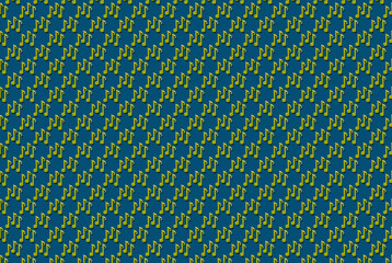 Pattern of yellow origami notes against blue background