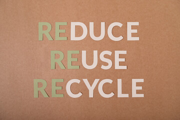 Reduce Reuse Recycle cardboard letters