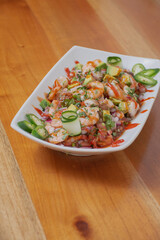 Ceviche de camarón y pulpo