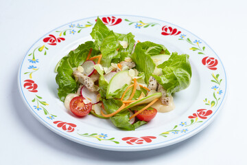 fresh salad on the white