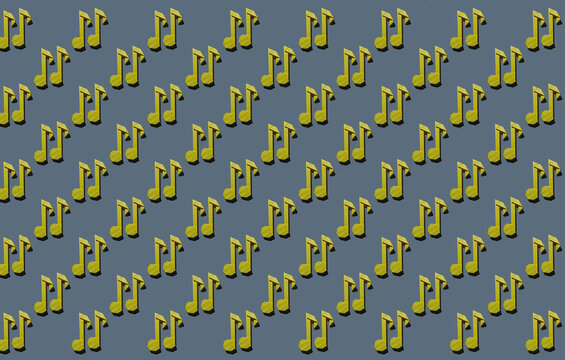 Pattern of yellow origami notes against gray background
