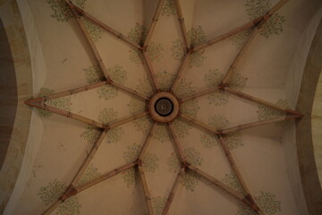 Ceiling construction in the church of Lorch Monastery on the Swabian Alp, Germany
