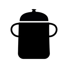 kitchen pot utensil silhouette style icon