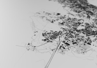 big city top view. illustration of the card in a casual graphic design. fragment Mumbai 3d render