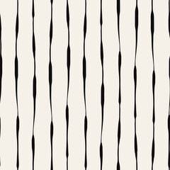 Vector seamless pattern. Striped hand drawn abstract background. Minimalistic monochrome texture. Can be used as swatch for illustrator.
