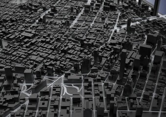 Big city . illustration in casual graphic design. fragments of new york 3d render