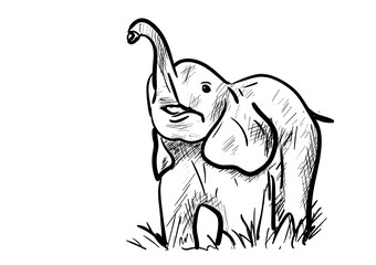 a small african elephant illustration