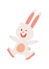 cute little rabbit farm animal jumping character