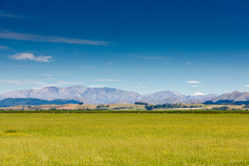 View of the Southern Alps in the beautiful South Island of New Zealand
