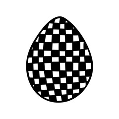 Easter egg doodle illustration isolated on white background.