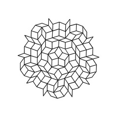 pattern parquet and penrose mosaics. black and white