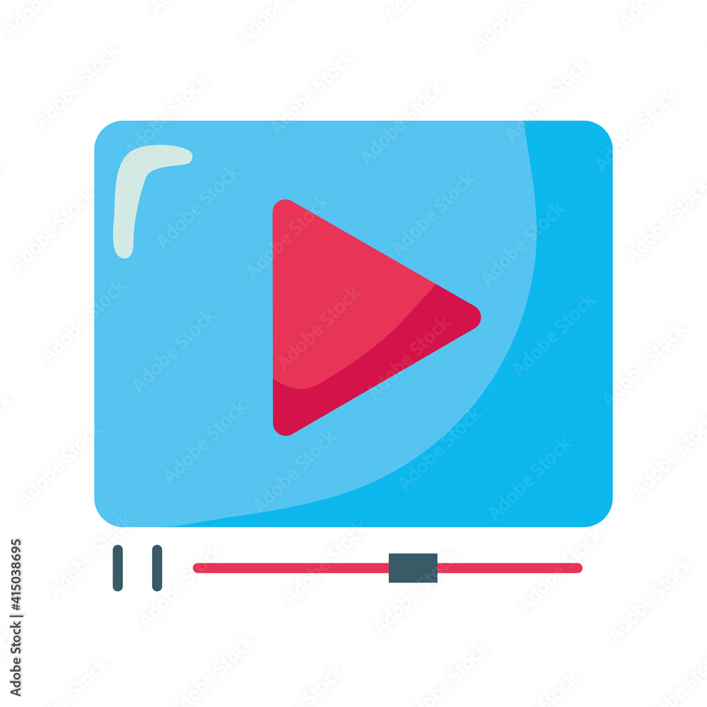 Poster media player template with play button interface