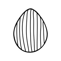 Easter egg doodle illustration isolated on white background.