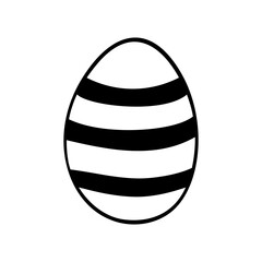 Easter egg doodle illustration isolated on white background.
