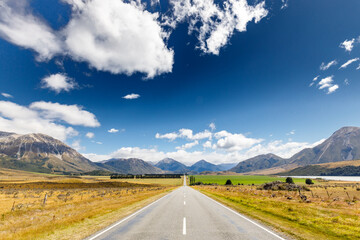 Road in to Arthur's Pass in the beautiful Southern Alps, South Island of New Zealand