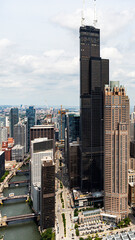 Fototapeta na wymiar Chicago Drone Skyline