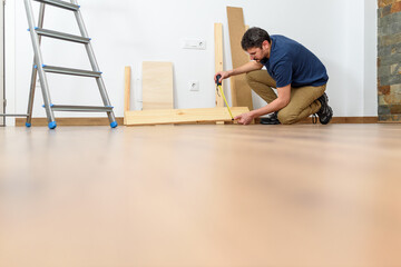 Man working on her home renovation.