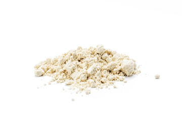 Obraz na płótnie Canvas dry wasabi powder isolated on a white background. above view