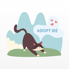 adopt me lettering with cat and speech bubble