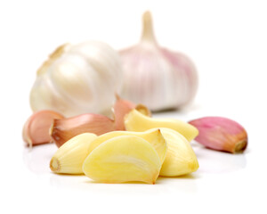 garlic isolated on white