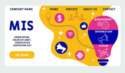 Vector website design template . MIS - Management Information System. business concept background. illustration for website banner, marketing materials, business presentation © Nadezhda Kozhedub