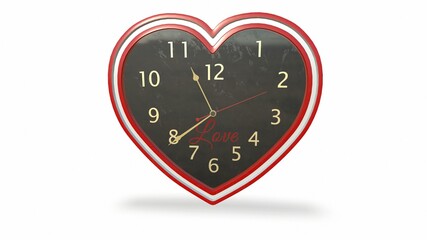 Concept image - Alarm clock with every hour set on love 3d-illustration3d-rendering