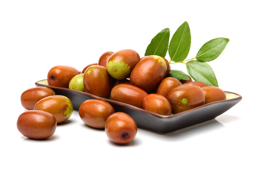 jujube or chinese date on white background