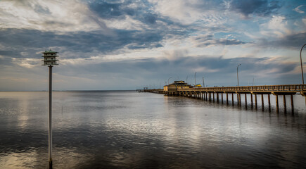 Fototapeta premium A Pier view at Gulf shores in Alabama
