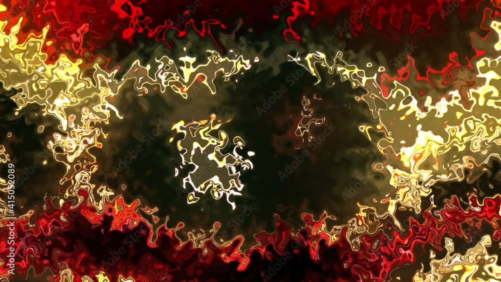 Poster looped abstract background shiny sparkling light red golden wave energy pattern on shiny glossy surf