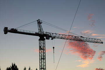 construction site with crane