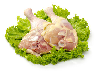 Chicken legs on white background