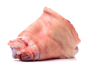 raw pork (leg) isolated on white background