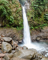 Costa Rican waterfall in the jungle