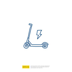 electric scooter doodle icon. electrical vehicle concept sign symbol. Modern city ecological transport vector illustration