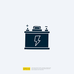 accu electric acid battery doodle icon. sign symbol for vehicle concept. eco green friendly transportation on white background vector illustration