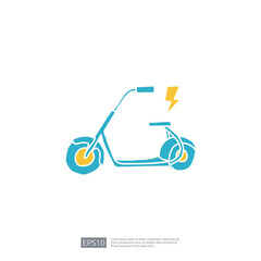 electric scooter doodle icon. electrical vehicle concept sign symbol. Modern city ecological transport vector illustration