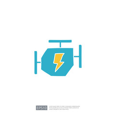 electric engine machine doodle icon. electrical vehicle sign symbol concept vector illustration