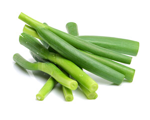 Green Onions on White Background