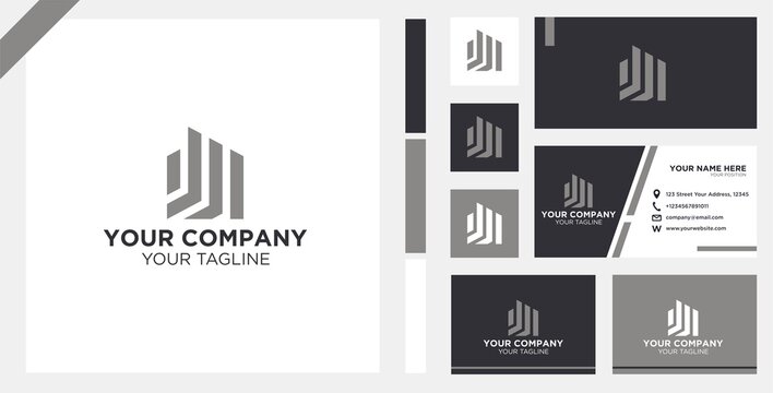 Logo design real estate and business card template