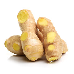 ginger root on white background