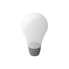 Electric light bulb. Isometric vector illustration. Isolated on white background.