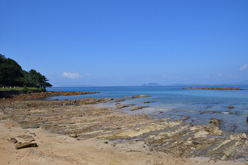 西海国立公園　白浜キャンプ場と海
