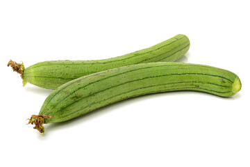 fresh loofah on the white background
