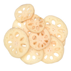 Lotus root on the white background