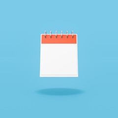 Single Day Calendar with Blank Date on Blue Background