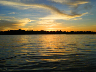 Fototapeta premium sunset over lake